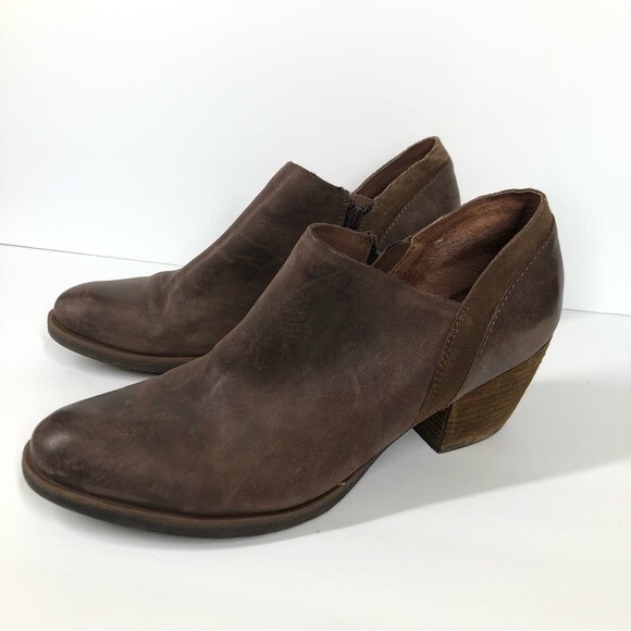 Korks by Kork-Ease Raynor Leather Ankle Booties Brown Zippers 10 Q43106 - Picture 6 of 10